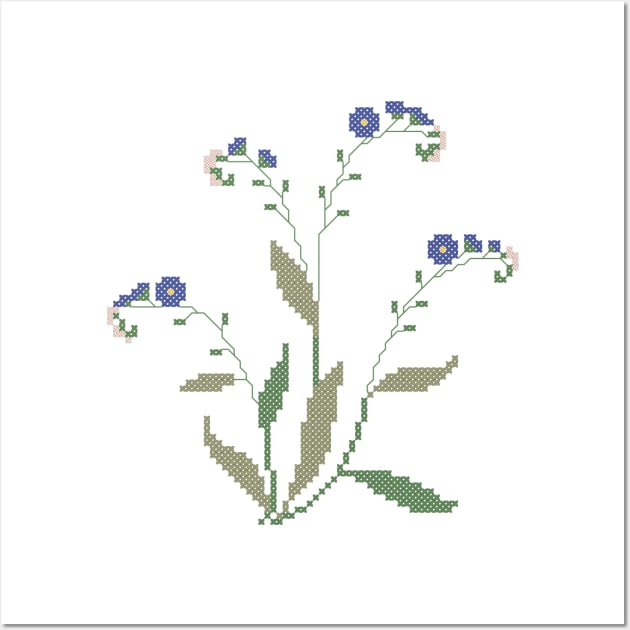 Alaska State Flower Forget Me Not Wall Art by inotyler